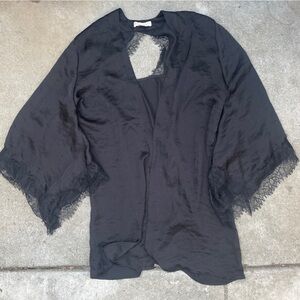Band of Gypsies Black Lace Kimono Robe